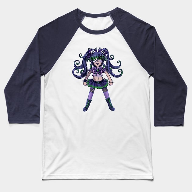 Punk Girl Baseball T-Shirt by LittleGreenHat